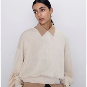 Zara elastic trim sweatshirt